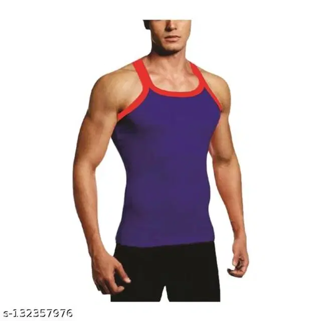 Cotton Vests for Men (Blue, S)