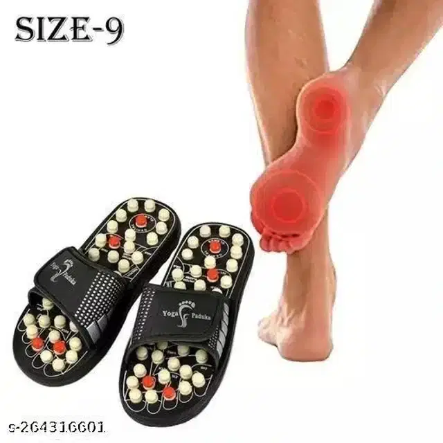 Acupressure Massager Slipper, Black, 9