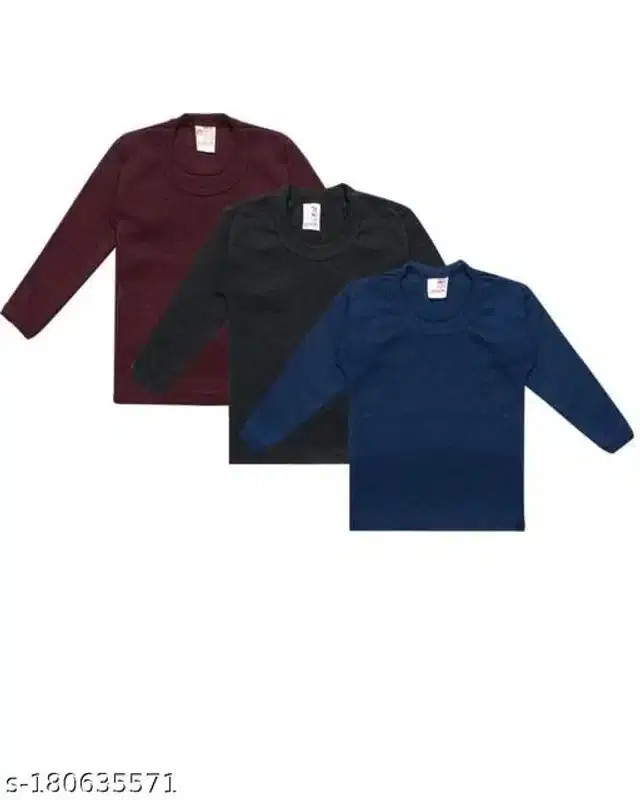 Woolen Thermal Vest for Infants, Pack of 3 (Multicolor, 6-12 Months)