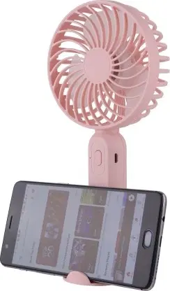 RECHARGEABLE PORTABLE USB FAN High Speed Mini Fan S9 USB Fan, Pink Without Stand,  800mAh Battery, Pack of 1