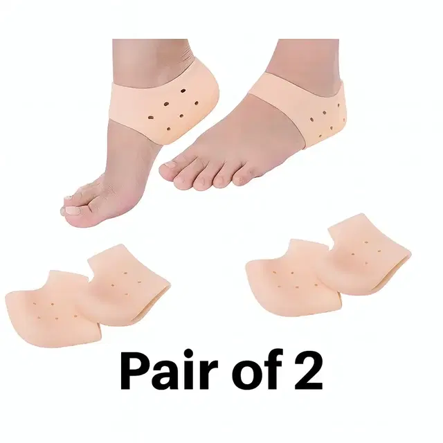 Silicone Gel Heel Pad Socks for Pain Relief for Men and Women,Pack of  2 Pair