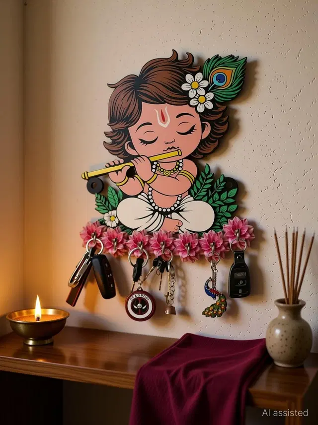 Cute Baby Krishna Key Holder