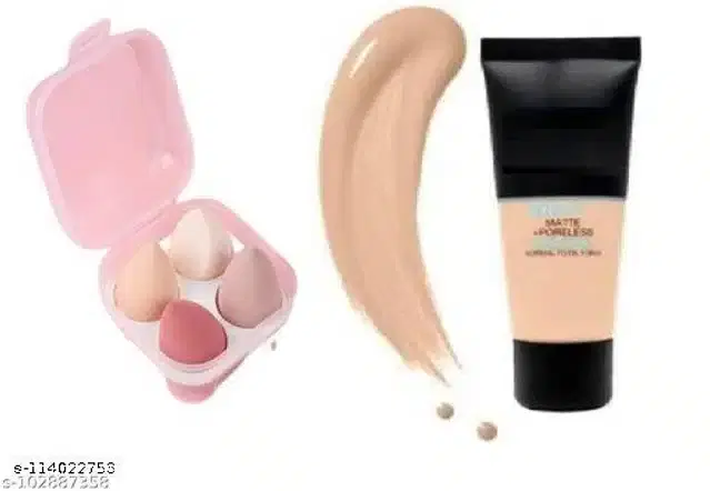 4 Pcs Makeup Sponge Blender & Foundation, Set of 5