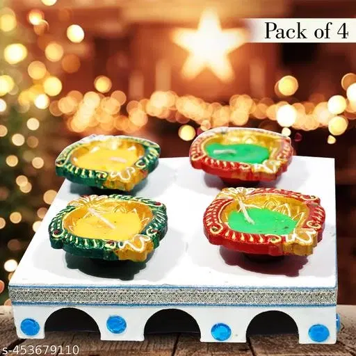 Handmade Candles for Home Decoration, Pack of 4