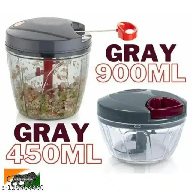 Manual Chopper for Kitchen, Grey, Pack of 2