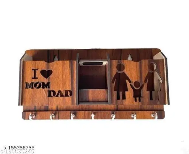 Wooden Key Holder, Brown