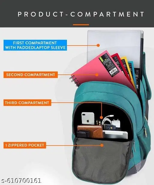 PRAYER BAGs  Large 48 L Laptop Backpack Bingo -3  Compartment Premium Quality with internal organiser  (Green