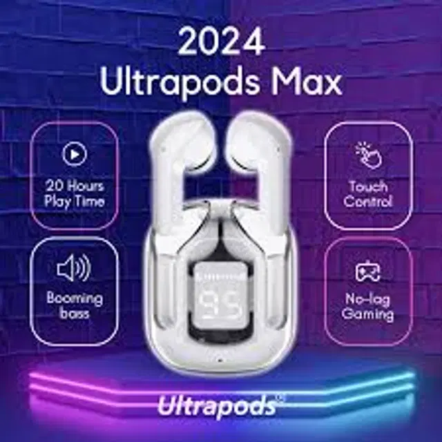 Ultrapods Pro TWS Wireless Bluetooth Earbuds with Charging Case, Multicolor