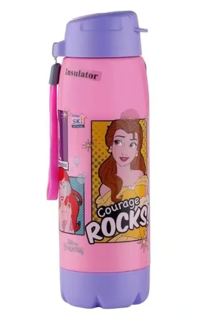 Insulated inner Steel Leak Proof Water Bottle for Kids, Multicolor, 550 ml
