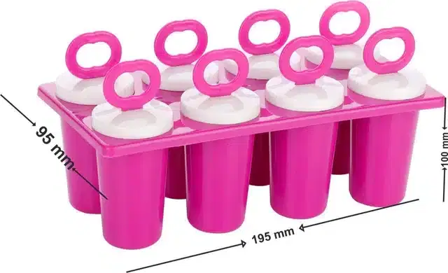 Plastic Reusable Ice Cream Mould Tray, Pink