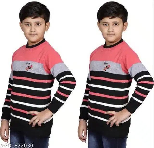 Woolen Sweaters for Boys, Pack of 2 (Multicolor, 9-10 Years)
