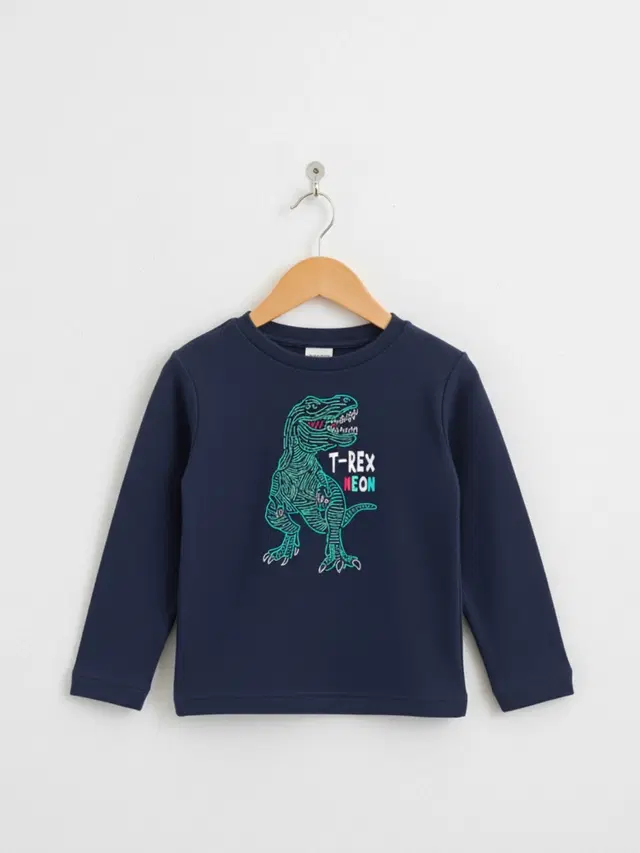 Cotton Printed T-Shirt For Kids, Blue, 2-3 Years, Pack Of 1