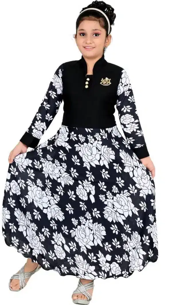 Fancy Gown for Girls (Black, 26)