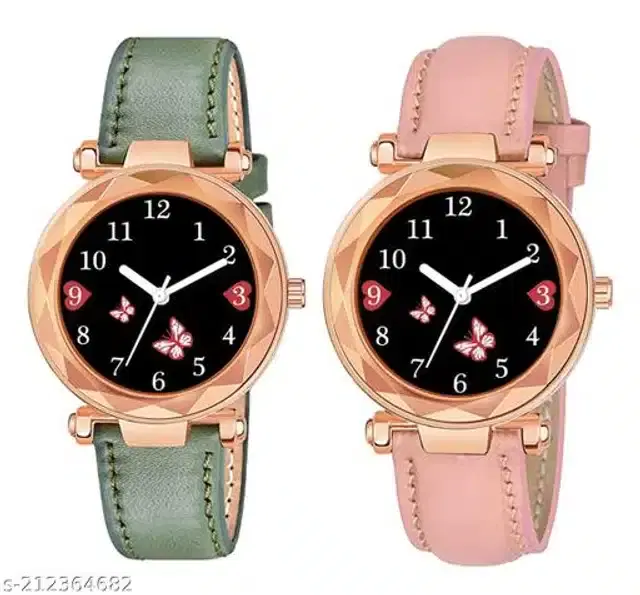 Analog Watch for Women, Pack of 2 (Multicolor)