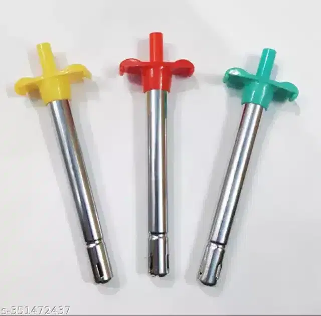 Stainless Steel Gas Lighter, Multicolor, Pack of 3