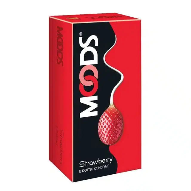 Moods Strawberry Condoms for Men, Pack of 12
