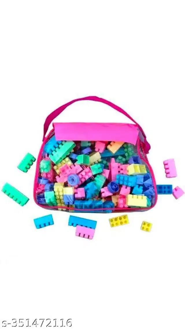 Plastic Block Toys for Kids, Multicolor, Set of 100