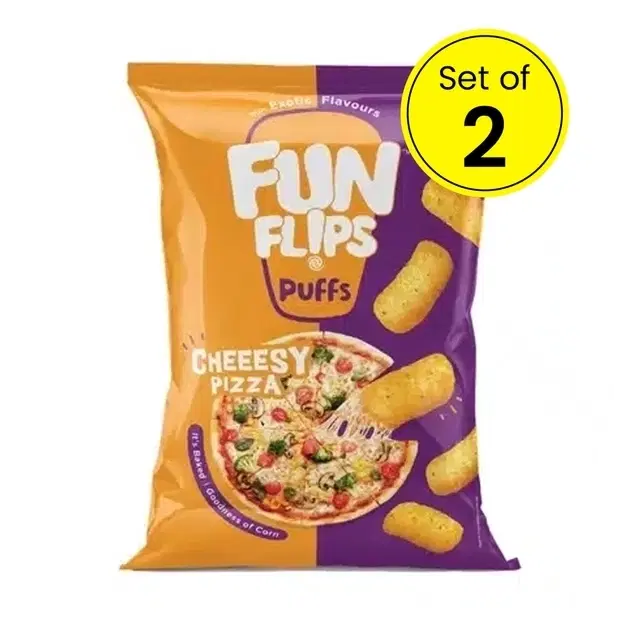 Fun Flips Cheesy Pizza 2X57 g - Pack of 2