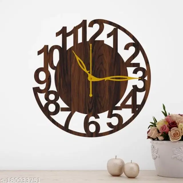 Wooden Wall Clock, Brown