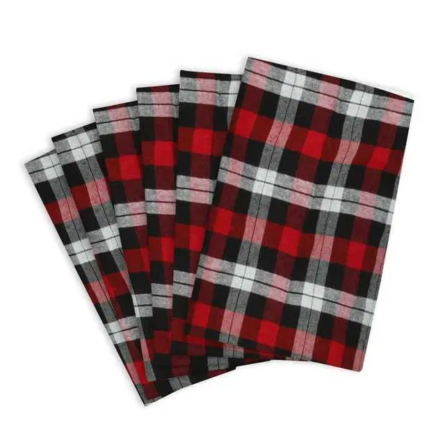 E-Retailer Multipurpose Cotton Kitchen Napkins chapatti Cloth For Home Cleaning Pot Holder, Red, 46X46 cm, Pack of 6, ER_0118