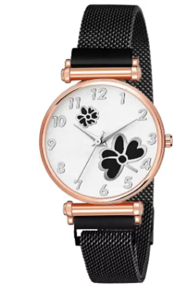 Analog Watch for Women & Girls (Black)