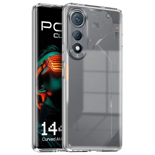 Rubber Mobile Back Cover for Tecno POVA CURVE (Transparent)