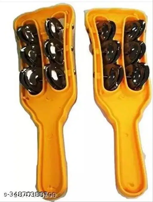 e-Balaji Enterprises Musical Instrument for Bhajan and Kirtans, Khartal for Mandir aarti, Pack of 2 (Multicolor)