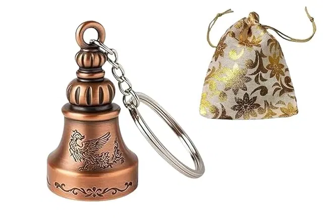 Bell Metal Keychains Gift for Women & Men With Bag, Pack Of 1