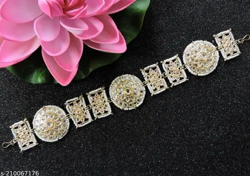 Maangtika for Women (White, Free Size)