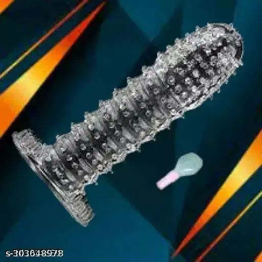 Crystal Dotted Reusable Condom for Men, Transparent, Pack of 1