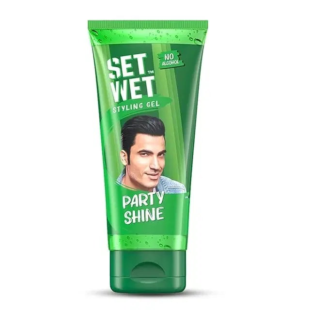 Set Wet Hair Gel for Men Party Shine Strong Hold Tube 50 ml