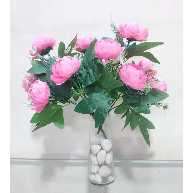 Artificial Flower Bunch Pink Peony Without Pot