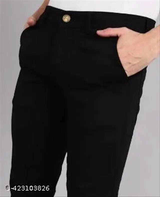 Denim Slim Fit Jeans for Men (Black, 34)