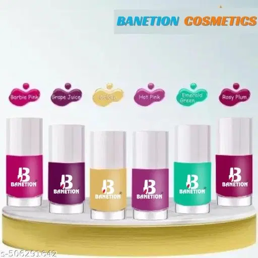 Banetion Matte Nail Polish, Multicolor, Pack of 6