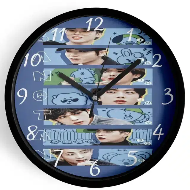 HD Printed Plastic Wall Clock, Multicolor, 10x10 Inches