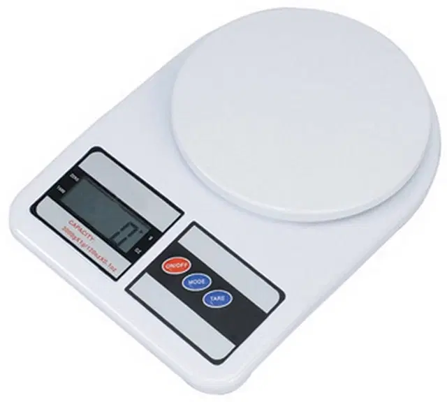 Immutable 1 Gm To 10 Kg Portable Multipurpose Round Plate kitchen Weighing Scale, White Weighing Scale, White