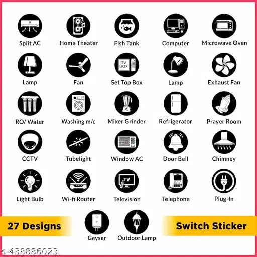 Vinyl Switch Stickers, Multicolor, Pack of 560
