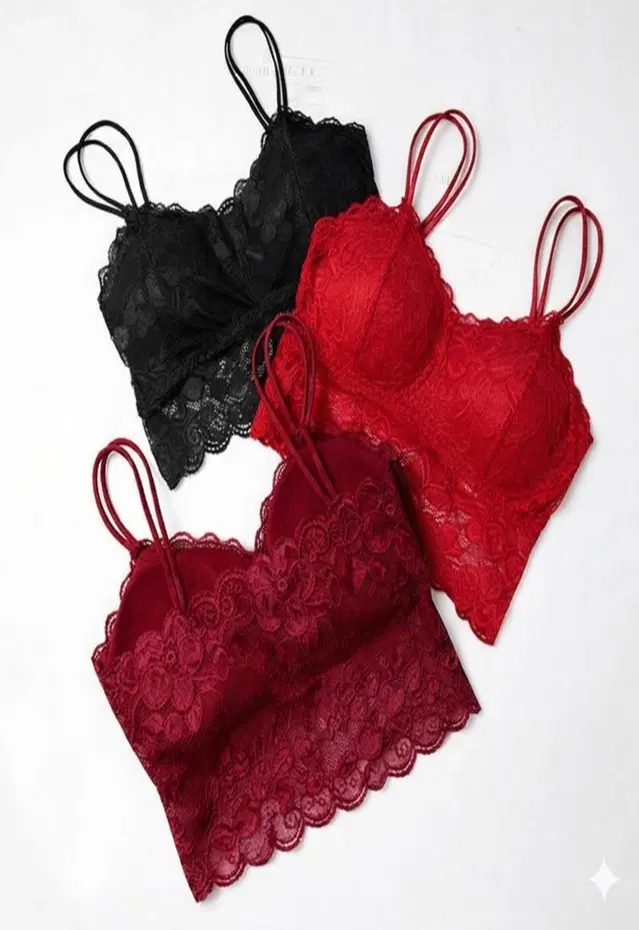 Cotton Solid Padded Bras for Women, Multicolour, Pack of 3 (28)