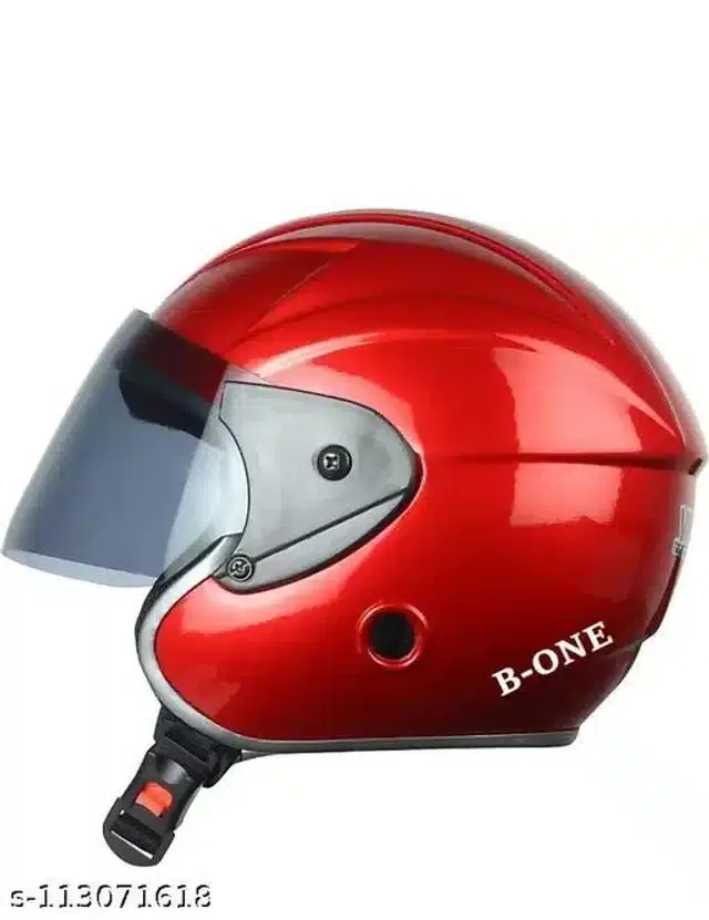 Open Face Helmet For Men, Red