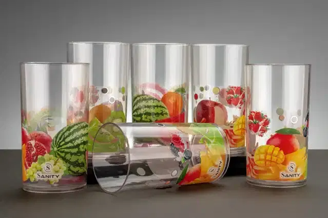 Plastic Unbreakable Water & Juice Glass Set, Multicolor, Pack of 6