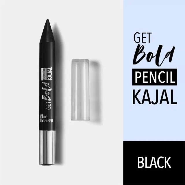 Blue Heaven Get Bold Kajal Pencil, Black, 3.2g (Pack of 1)