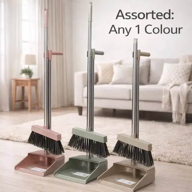 Long Handle Dustpan & Brush Set Assorted ANY 1  Colour