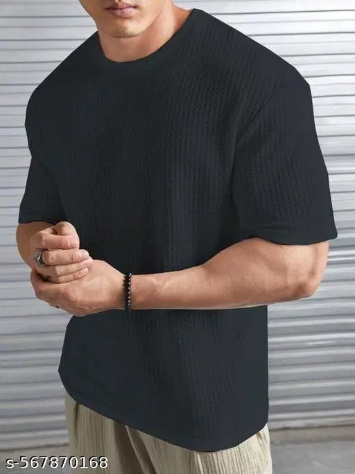 Cotton Blend T-shirt for Men, Black (M)