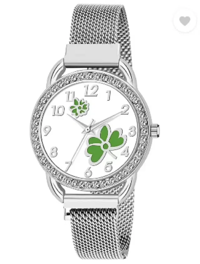 Analog Watch for Women & Girls (Silver)