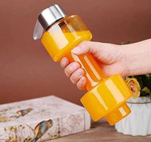 Steel Cap Plastic water Dumbbells Bottle