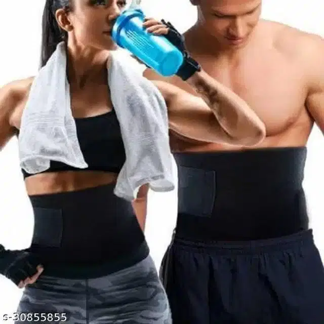 Sweat Belt for Unisex, Black, Free Size, Pack of 2