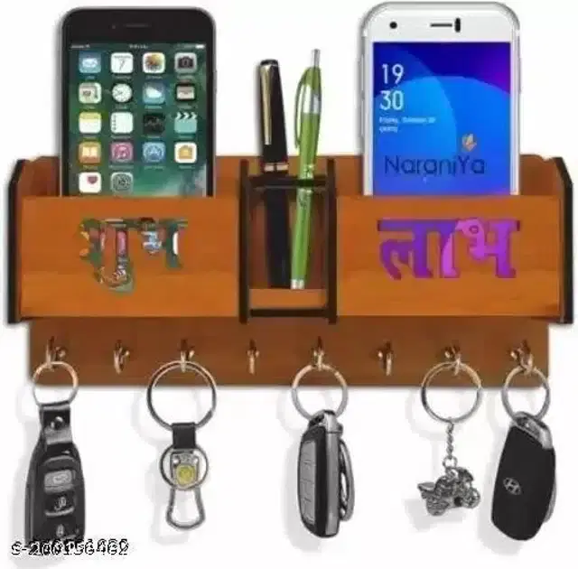 Wooden Mobile Holder, Brown