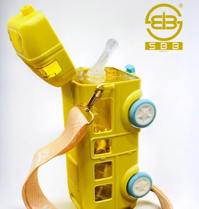 Plastic Bus Shape Sipper Bottle for Kids, Multicolor (1000 ml)