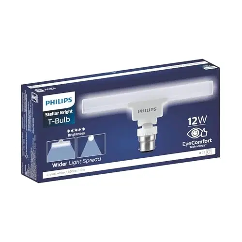 Philips Stellar Bright 12w B22 Led T-Bulb,1080lm,Cool Day Light, Pack Of 1
