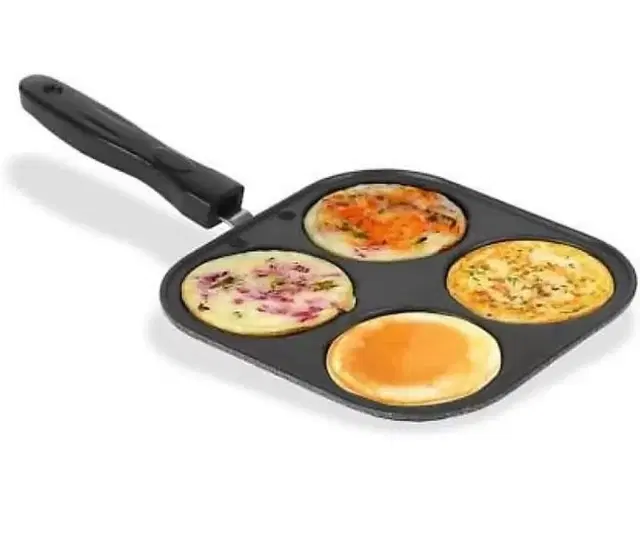 Aluminium 4 Section Appam Maker, Black